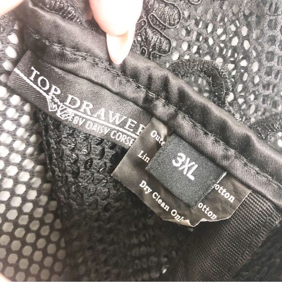 TOP DRAWER | DAISY CORSETS Beaded Lace/Mesh Lace Up Black Corset Women’s Size 3X - Picture 9 of 11